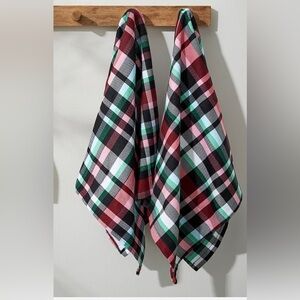 NWT Vera Bradley Dish Towels in Ribbons Plaid (Set of 2)